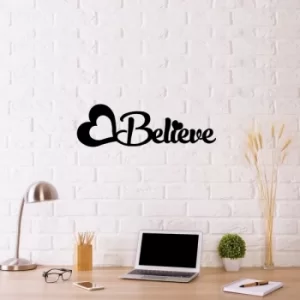 Image of Believe Black Decorative Metal Wall Accessory