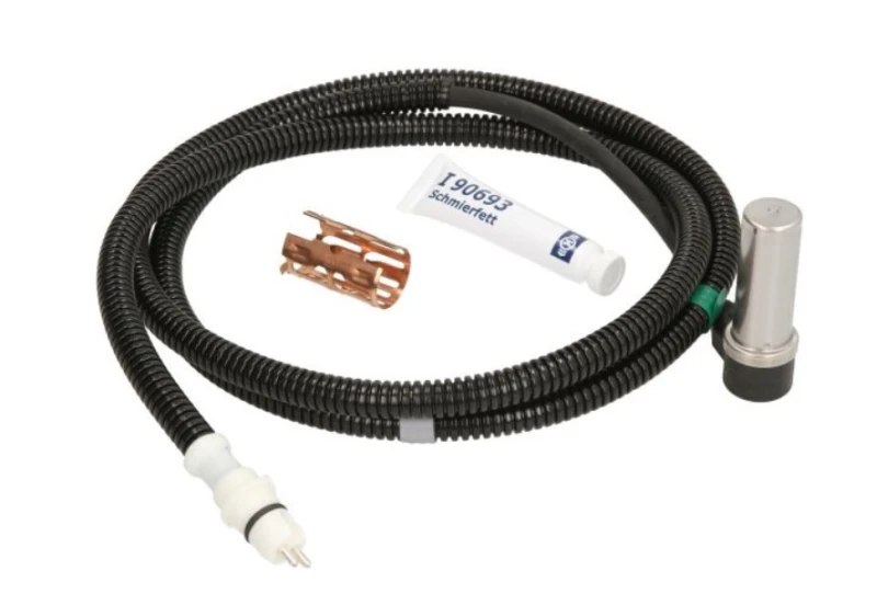 Image of KNORR-BREMSE K144273K50 ABS Sensor Rear Axle Right, with sleeve Sensor,wheel speed (412)