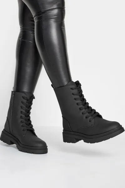 Image of Wide & Extra Wide Fit Chunky Lace Up Boots