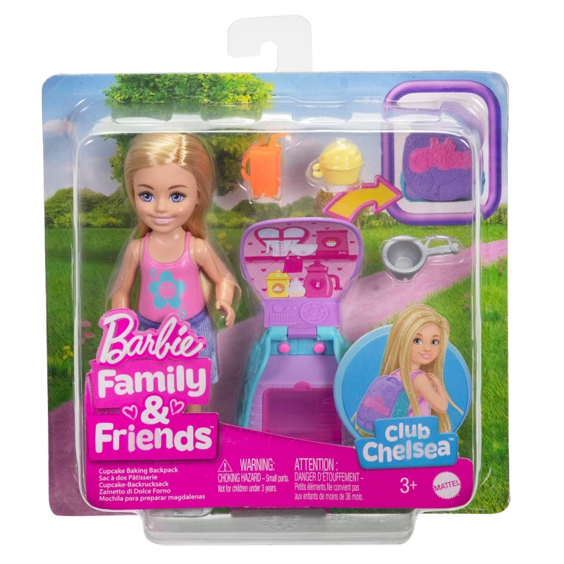 Image of Barbie Family & Friends Cupcake Baking Backpack Chelsea Doll