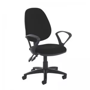 Image of Jota high back PCB operator chair with fixed arms - Havana Black
