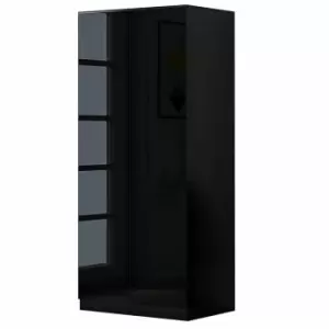 Image of FWStyle Black Gloss Modern 2 Door Wardrobe