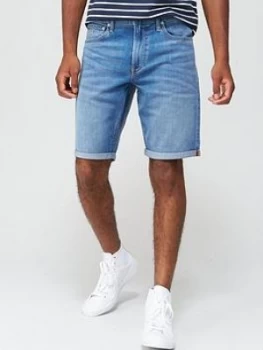 Image of Calvin Klein Jeans Regular Fit Denim Shorts - Bright Blue