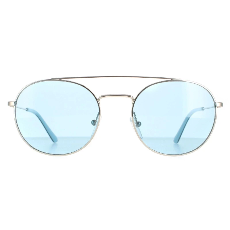 Image of Calvin Klein Round Nickel Solid Light Blue CK18116S Silver unisex