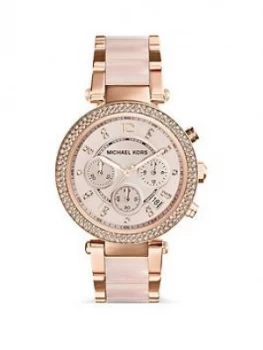 Image of Michael Kors Mk5896 Parker Rose Tone Ladies Watch