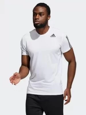 Image of adidas Primeblue Aeroready 3-stripes Slim T-Shirt, Grey, Size L, Men