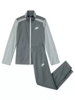 Image of Boys, Nike Unisex Nsw Futura Poly Cuff Tracksuit, Grey, Size Xs=6-8 Years