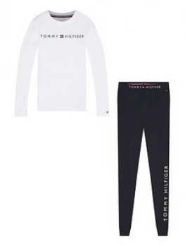 Image of Tommy Hilfiger Boys Long Sleeve Logo Pyjama - White