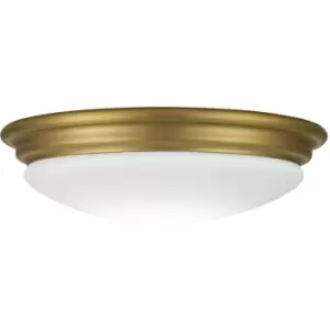 Image of Elstead Brompton Decorative Flush Ceiling Light Brushed Brass, IP44