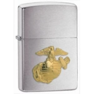 Image of Zippo US Marines Emblem Brushed Chrome Windproof Lighter