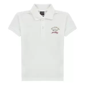 Image of Paul And Shark Paul And Shark Knitted Polo Shirt Junior Boys - White
