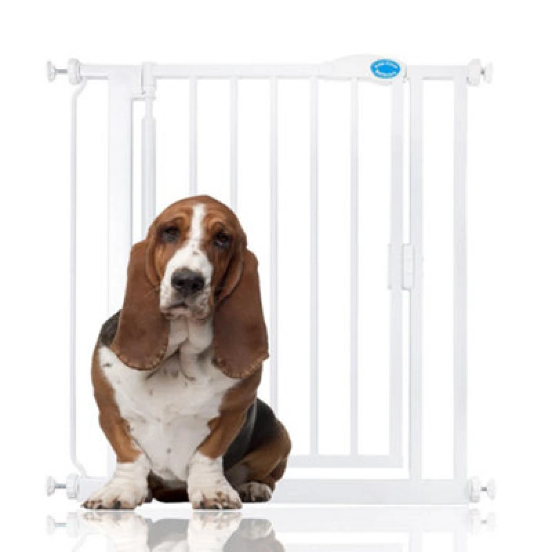 Image of Bettacare Auto Close Pet Gate, 75Cm - 82Cm, White, Pressure Fit Stair Gate For Dog & Puppy
