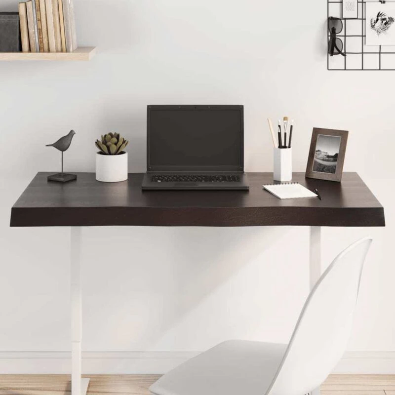 Image of VIDAXL Table Top Dark Brown 100x50x(2-6) cm Treated Solid Wood Live Edge vidaXL 8720845817398