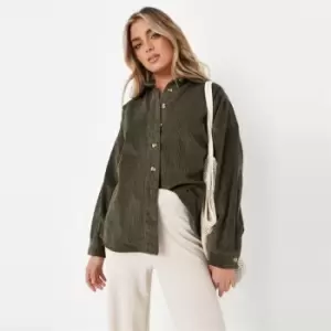 Image of Missguided Jumbo Cord Shirt - Green