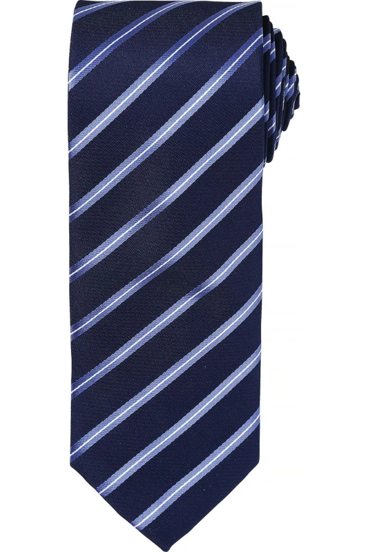 Image of Premier Premier Men Sports Stripe Pattern Formal Work Tie in Mid Navy Mid Navy One Size Male 5057080770793