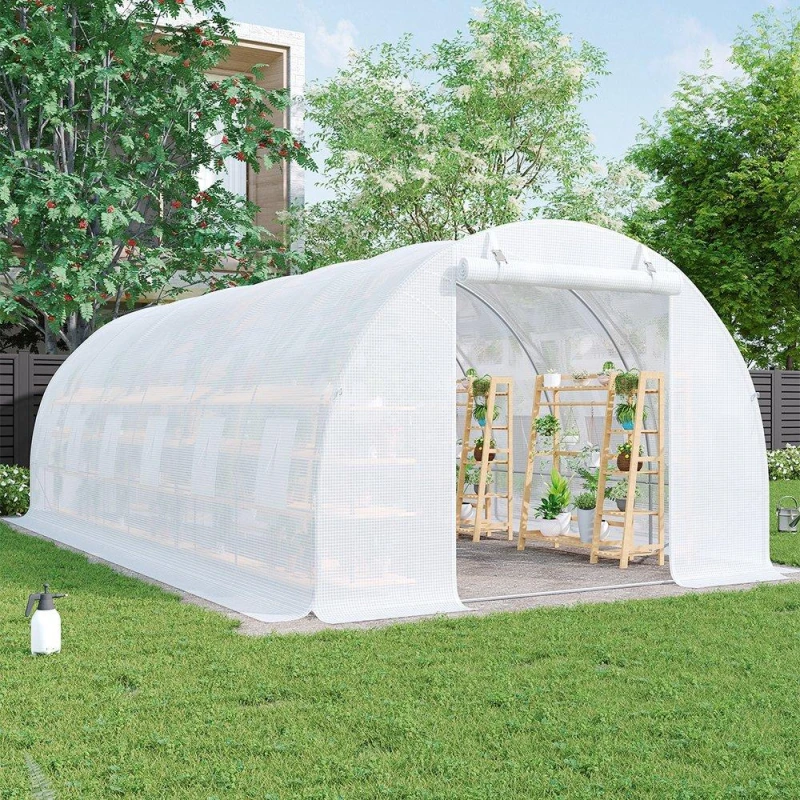 Image of Breeins Outdoor Walk-in Tunnel Greenhouse White White L