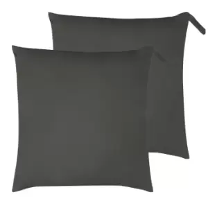 Image of Plain Large 70cm Outdoor Floor Twin Pack Cushion Grey