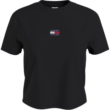 Image of Tommy Jeans Centre Badge T Shirt - BLACK BDS