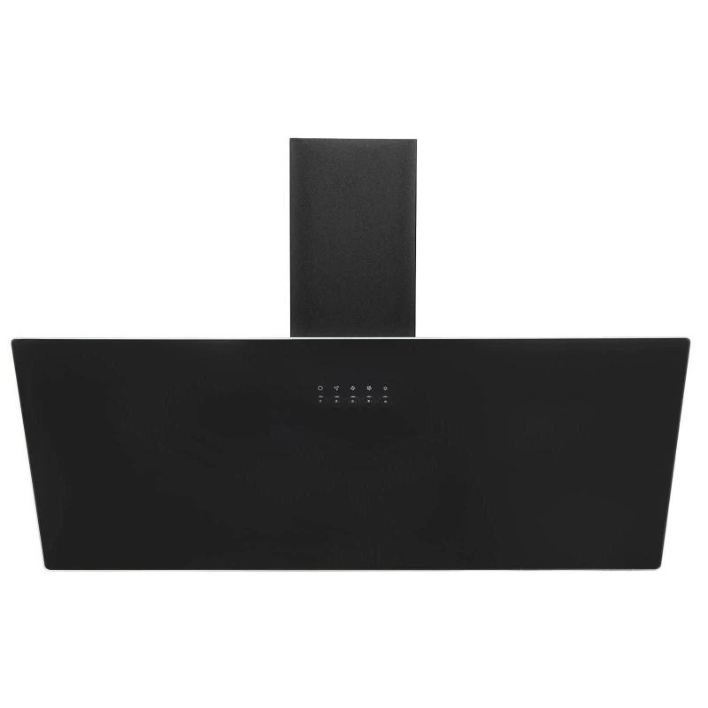 Image of SIA 90cm Glass Cooker Hood Black Angled Chimney Extractor Fan - AH90BL Black