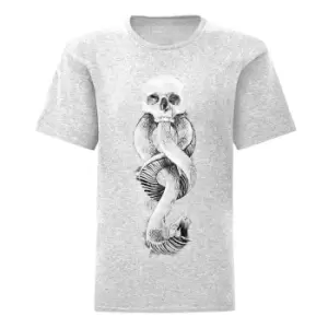 Image of Harry Potter Womens/Ladies Dark Mark Boyfriend T-Shirt (S) (Heather Grey)