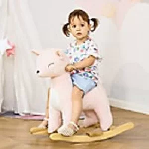 Image of Homcom Kids Plush Ride-On Rocking Horse Deer-shaped Toy with Rocker