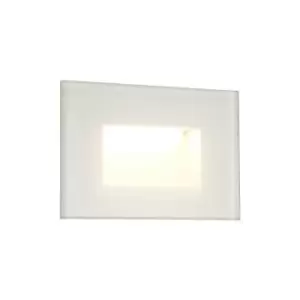 Image of Luminosa Lighting - Recessed Rectangle Wall Lamp, 1 x 3.3W LED, 3000K, 145lm, IP65, White