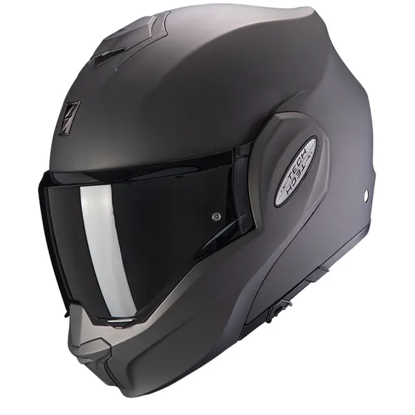 Image of Scorpion Exo-Tech Evo Solid Matt Anthracite Modular Helmet L