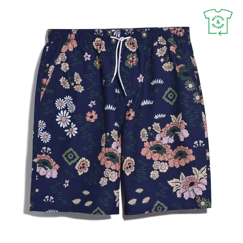 Image of Farah Colbert Floral Swim Shorts - Blue Blue XS