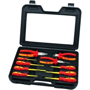 Image of Wickes VDE Insulated 10 Piece Screwdriver and Plier Set