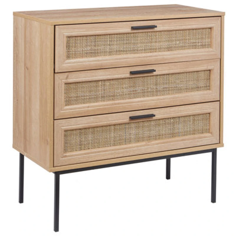 Image of Beliani 3 Drawer Chest Pasco Light Brown