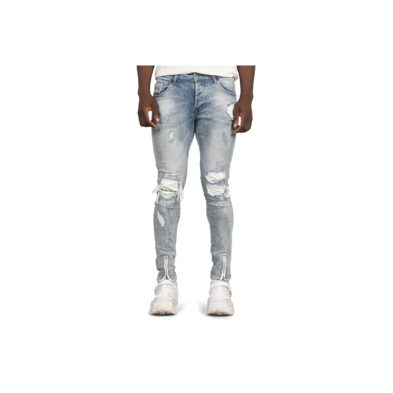 Image of Project X Paris Jeans embroidered destroy Project X Paris Bleu Male 32