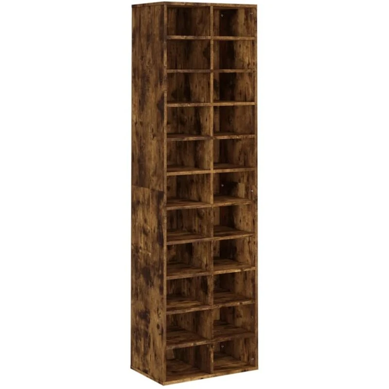 Image of VIDAXL Shoe Cabinet Smoked Oak 54x34x183cm Engineered Wood Vidaxl 8720286952610