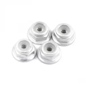 Image of Fastrax M2 Silver Flanged Locknut 4Pcs