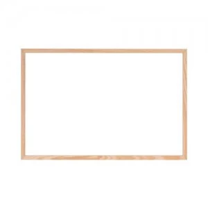 Image of Bi-Office Protector Glass Board W/Clamps Wood Frm900x600