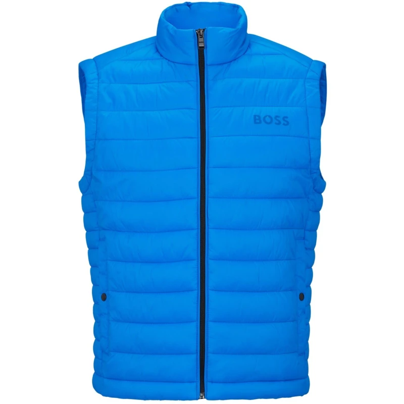 Image of Boss Mens Calano Quilted Gilet Bright Blue male 36 (46)
