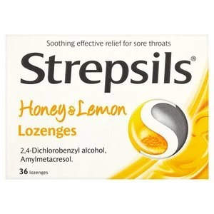 Image of Strepsils Honey and Lemon Sore Throat Relief Lozenges 36s