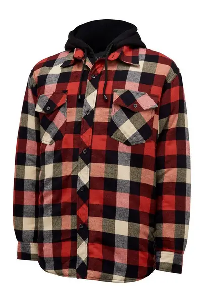Image of Hard Yakka Quilted Flannel Shacket Red