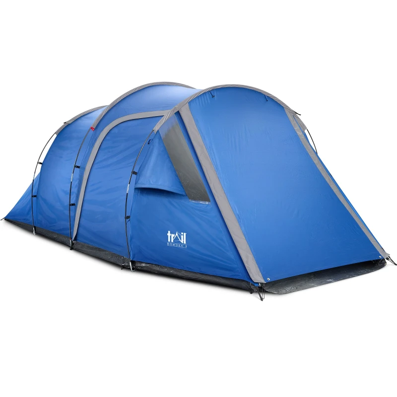 Image of Trail Outdoor Leisure 3 Man Tent Camping Festival Living Area Darkened Bedroom Waterproof 3000mm Blue