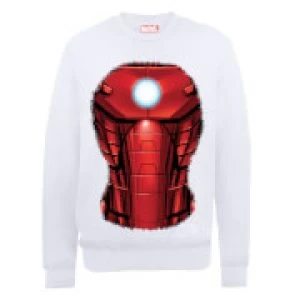 Image of Marvel Avengers Assemble Iron Man Chest Burst Sweatshirt - White - S