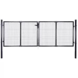 Image of Mesh Garden Gate Galvanised Steel 289x75cm Grey Vidaxl Grey