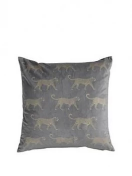 Image of Gallery Leopard Metallic Velvet Cushion