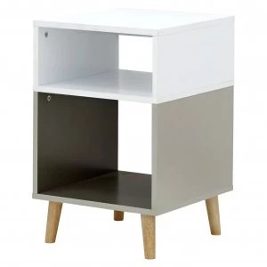 Image of Delta Lamp Table - White & Grey