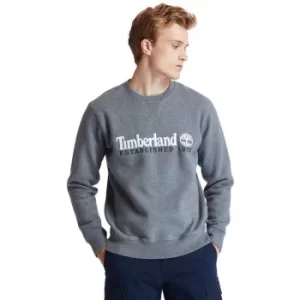 Image of Timberland Heritage Est. 1973 Crew Sweatshirt For Men In Dark Grey Dark Grey, Size M