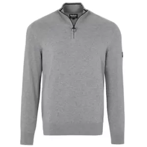 Image of Barbour International Cotton Half Zip Sweater - Grey