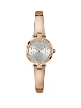 Image of Gc Swiss Movement - Polished Rose Gold PVD case & bracelet - Bezel w/crystals - Silver dial - Ø 28mm - Sapphire coated mineral glass, Rose Gold