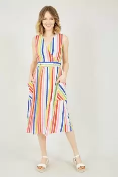 Image of Multicoloured Wrap Dress With Pockets
