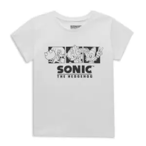 Image of Sonic The Hedgehog Trio Womens T-Shirt - White - 4XL