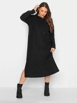 Image of Yours Hoodie Soft Touch Dress - Black, Size 18, Women