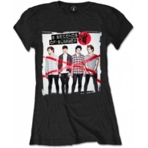Image of 5 Seconds of Summer Album Cover 1 Ladies Black T Shirt: X-Large