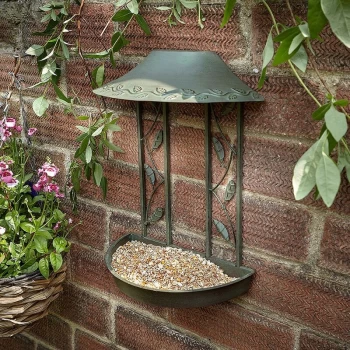 Image of Secret Garden Wall Hanging Metal Seed Wild Bird Feeder Table - Peckish